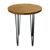 Hairpin Pearl Rustic Cafe Table with black hairpin legs for event furniture rental in Dubai UAE