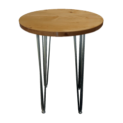 Hairpin Pearl Rustic Cafe Table with black hairpin legs for event furniture rental in Dubai UAE