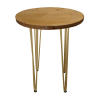 Hairpin Pearl Rustic Cafe Table with gold hairpin legs for event furniture rental in Dubai UAE