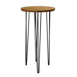 Hairpin Pearl Rustic High Table, Black Legs