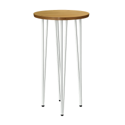 Hairpin Pearl Rustic High Table, White Legs
