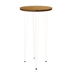 Hairpin Pearl Rustic High Table, White Legs