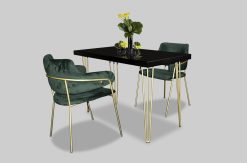 Black Dining Table, Rectangular Dining Table, Hairpin Table