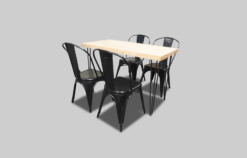 Rectangular Dining Table, Wooden Top Dining Table, Rustic Dining Table, Black Dining Table, Metal Dining Table