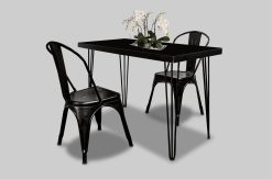 Black Dining Table, Rectangular Dining Table, Hairpin Table