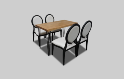 White Dining Chair, Black and White Dining Chair, Black and White Dior Chair, Rectangular Wooden Dining Table, 4 Seater Dining Table