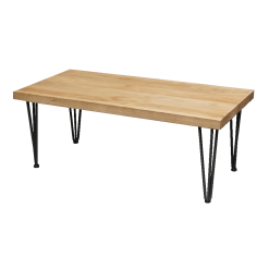 Hairpin Rectangular Rustic Coffee Table, Black Legs