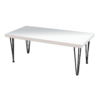 Rectangular Hairpin Center Table, White Coffee Table, Rectangular White Coffee Table