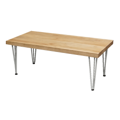 Hairpin Rectangular Rustic Coffee Table, White Legs