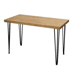 Hairpin Rectangular Rustic Dining Table, Black Legs