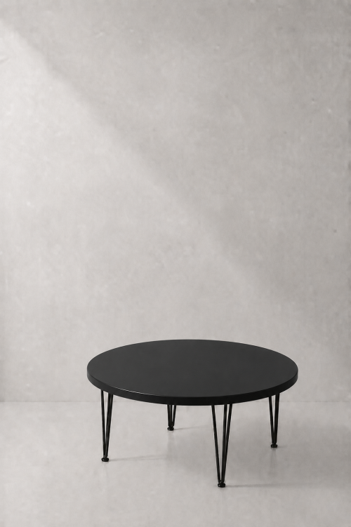 Hairpin Round Black Coffee Table - Image 2