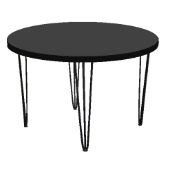Hairpin Round Black Dining Table