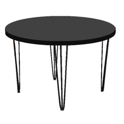 Hairpin Round Black Dining Table