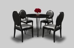 Round Dining Table, Black Dining Table, Hairpin Table
