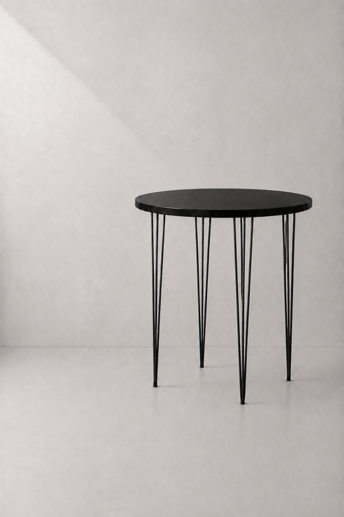 Hairpin Round Black High Table - Image 2