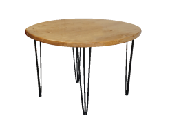 Round Dining Table, Rustic Dining Table, Outdoor Table, Hairpin Table
