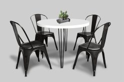 Round Dining Table, White Dining Table, Hairpin Table