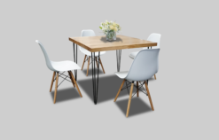 White Dining Chair, White Wooden Dining Chair, Wooden Dining Table, Rustic Dining Table