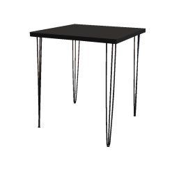 Hairpin Square Black High Table