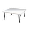 Square Hairpin Low Table, square white hairpin coffee table