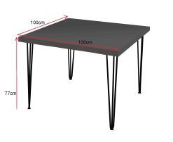 Square Dining Table, Hairpin Table
