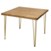 hairpin square dining table, rustic table