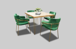 Green Dining Chair, Velvet Green Dining Chair, Elegant Chair
