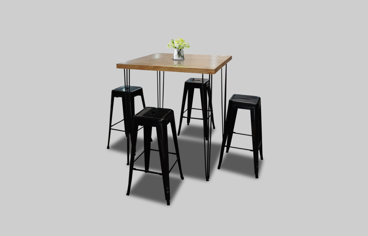 Rustic Wooden High Table Rental in Dubai, Abu Dhabi, UAE