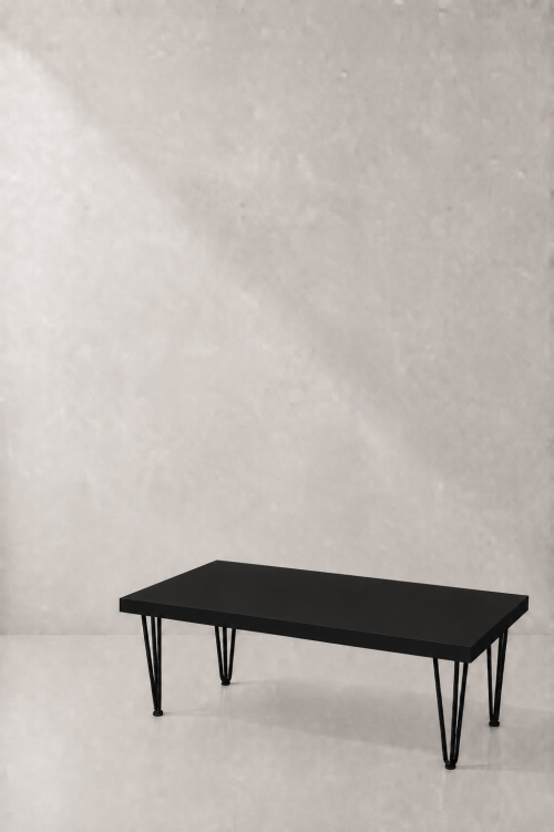 Hairpin Rectangular Black Coffee Table - Image 2