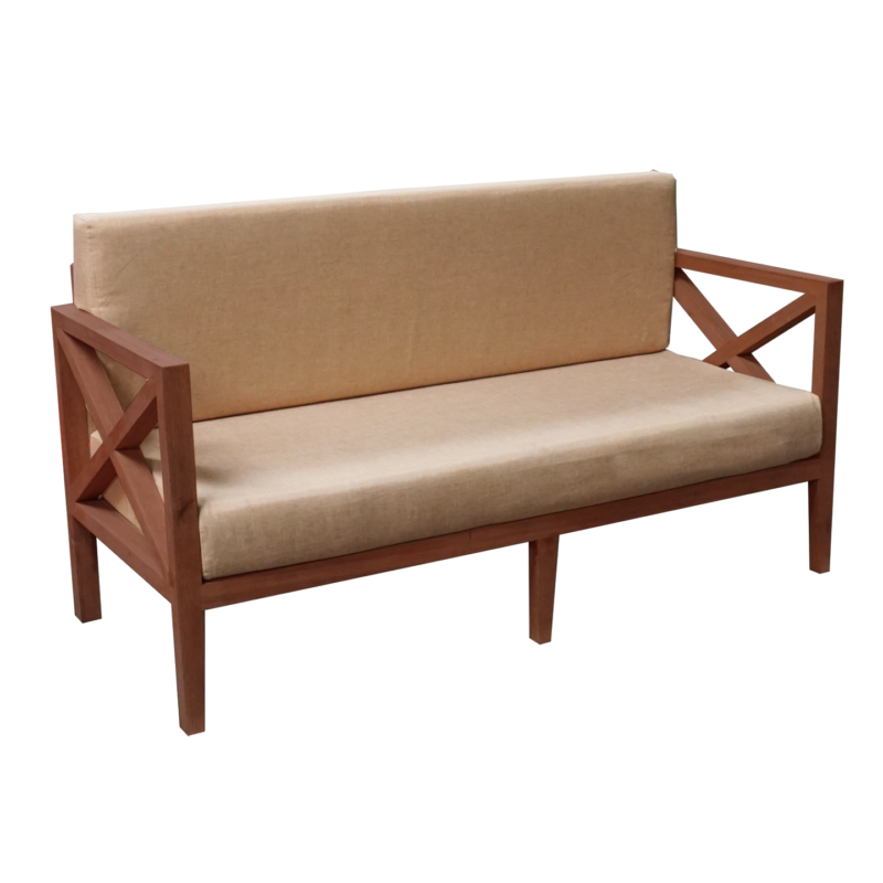 Rustic 2Seater Wooden Sofa rental in Dubai, Abu Dhabi, UAE.