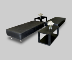 Black Indiana Daybed, Devon Black Rectangular Coffee Table