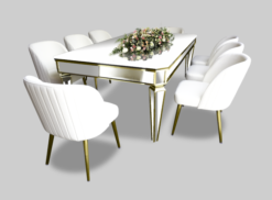 Beidge Dining Chair, Elegant Dining Chair, Mirror Table