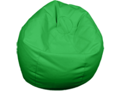 green bean bag, low seating, outdoor seating