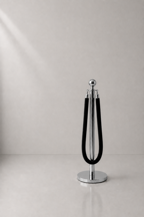 Kelly Black Rope for Silver Stanchion Pole - Image 2