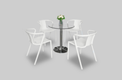 glass cafe table, exhibition table