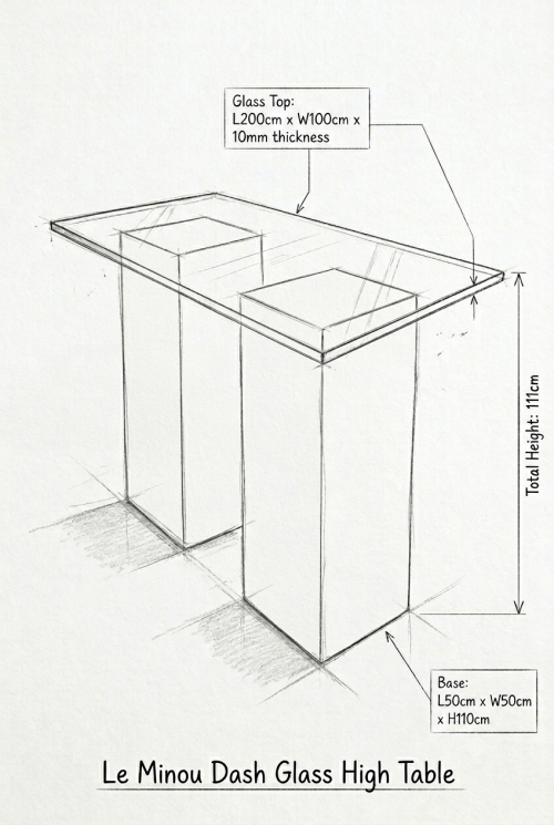 Le Minou Dash Glass High Table - Image 3