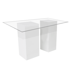 Rectangular Glass High Table, Glass Cocktail Table, Clear Glass Cocktail Table