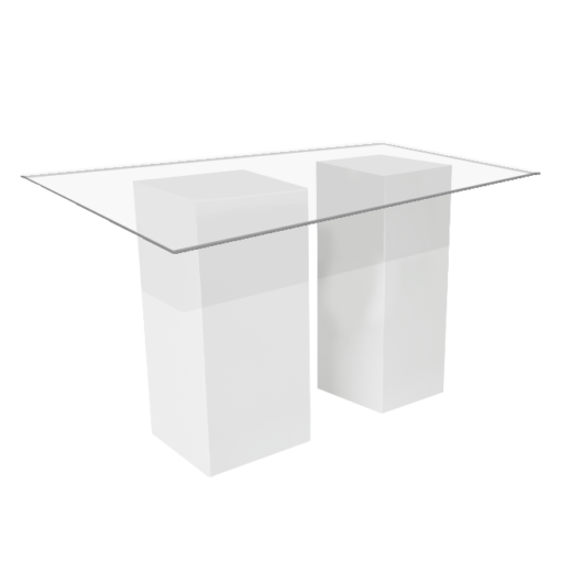 Rectangular Glass High Table, Glass Cocktail Table, Clear Glass Cocktail Table