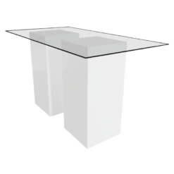Rectangular Glass High Table, Rectagular Glass Cocktail Table, Clear Glass Cocktail Table