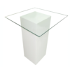 Square Glass High Table, Clear Glass Cocktail Table