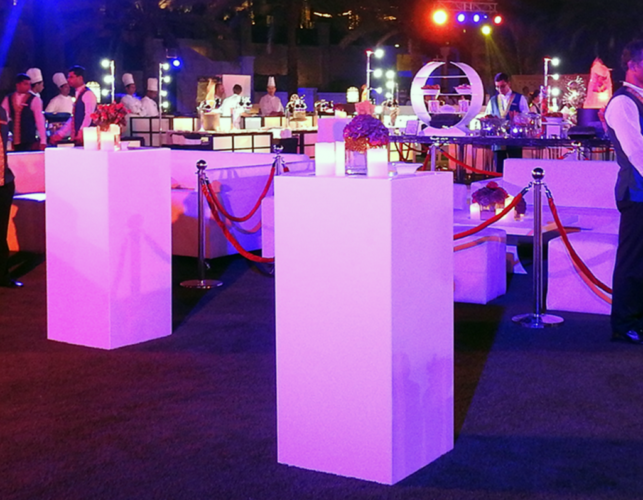 Square Cocktail Table, White High Table