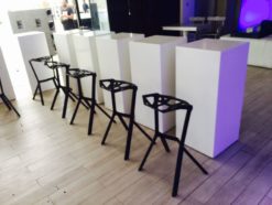 White High Table, White Square Cocktail Table