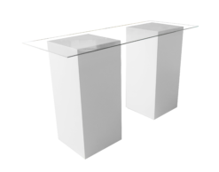 Rectangular Glass High Table, Clear Rectangular Cocktail Table