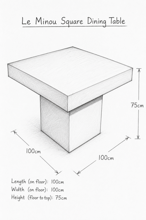 Le Minou Square White Dining Table - Image 3