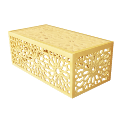 Mahdia Mashrabiya Rectangular Coffee Table - Gold