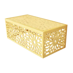 Mahdia Mashrabiya Rectangular Coffee Table - Gold