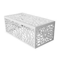 Mahdia Mashrabiya Rectangular Coffee Table - White