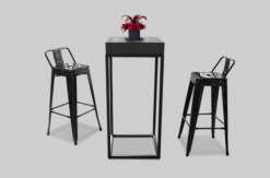 Black Cocktail Table, Black High Table, Black Metal Cocktail Table, Black Metal High Table