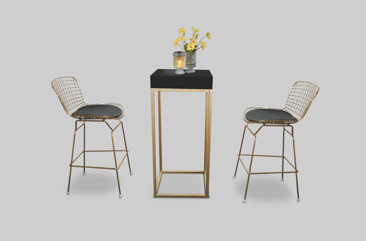 Gold High Table rental for events in Dubai, Abu Dhabi, UAE.