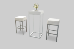 White Cocktail Table, White High Table, White Bar Stool, White High Stool